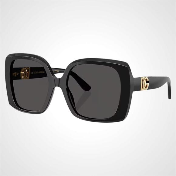 Dolce & Gabbana Accessories - New Dolce & Gabbana Sunglasses Black Acetate Square Gold Metal DG